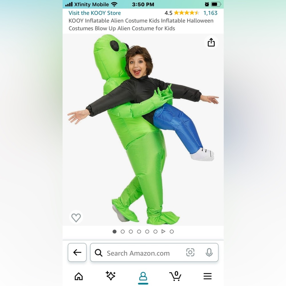 Children’s inflatable alien costume